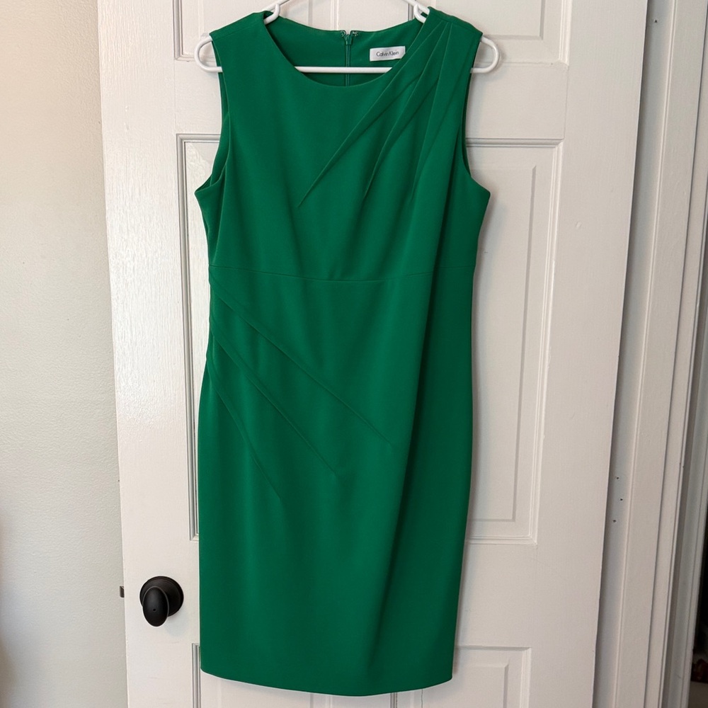 Calvin Klein Kelly Green Sleeveless Sheath Dress
